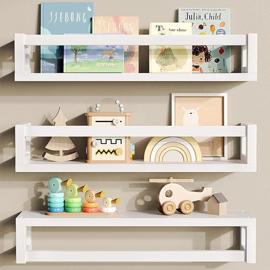 TidyCorner Upgraded Thick Floating Shelves, Solid Wood Bookshelf by Makestorageclosetolife