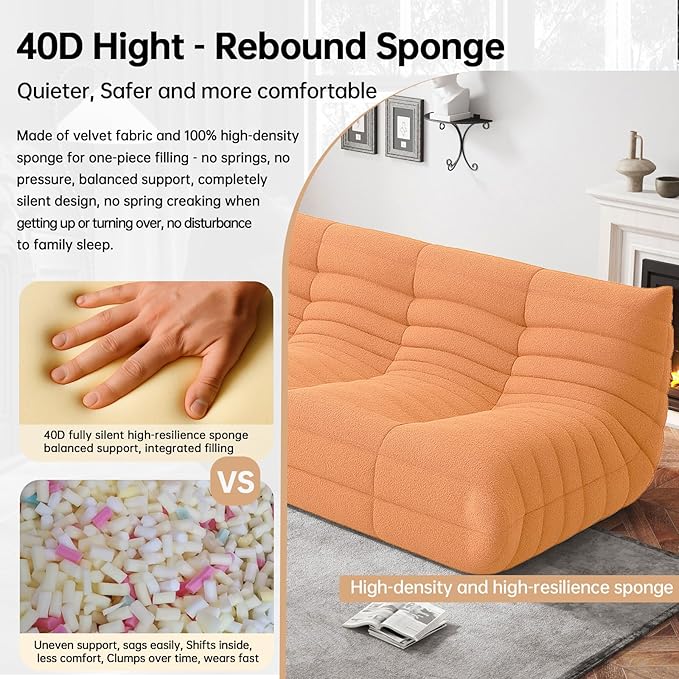 WHGBJA Bean Bag Chairs for Adults, BeanBag Reading Chair Memory Foam Couch - Image 4