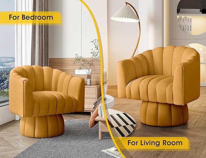 Dewhut Swivel Accent Chair, 360° Swivel Barrel Chair - Image 4