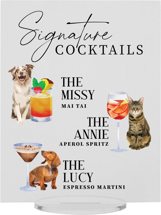 Pet Signature Drink Wedding Signs