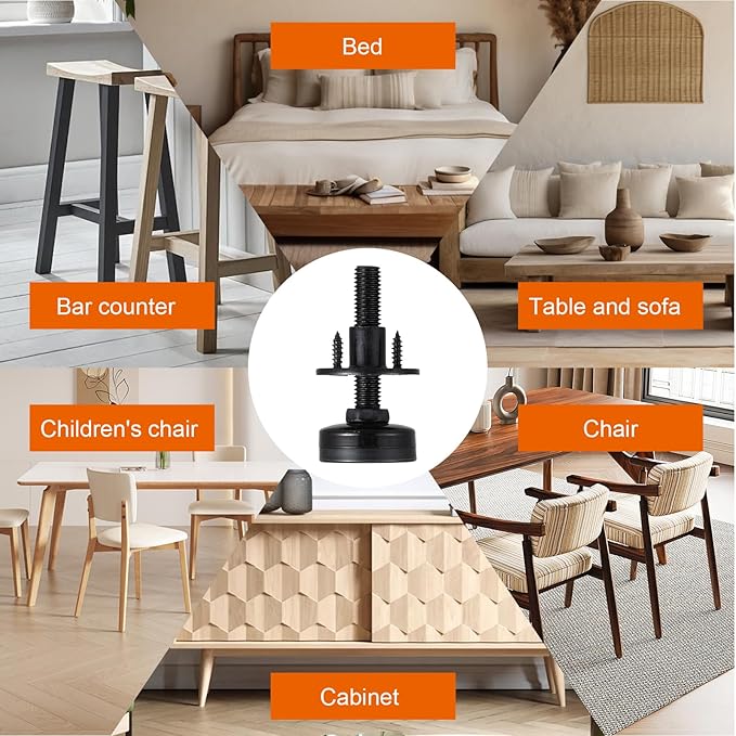MAQUITA 12 Pack Furniture Leveling Feet Heavy Duty, Adjustable Furniture Feet - Image 8