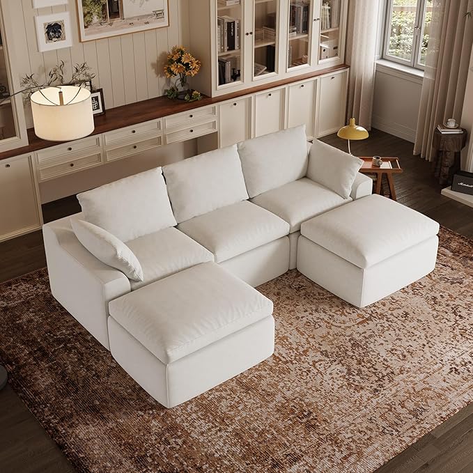 Novilla 104.3" Modular Cloud Couch, Modern Sectional Sofa by Novilla