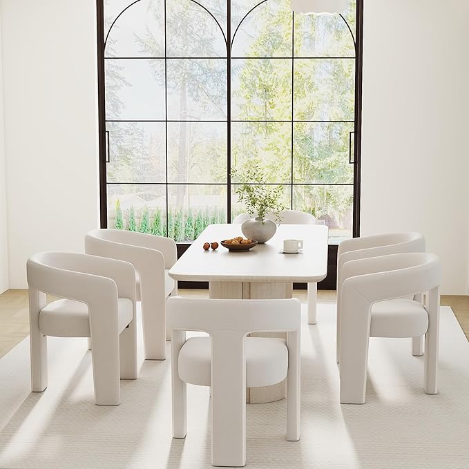 RIVOVA Modern Barrel Dining Chair, Velvet Upholstered Accent Side Chair - Image 3