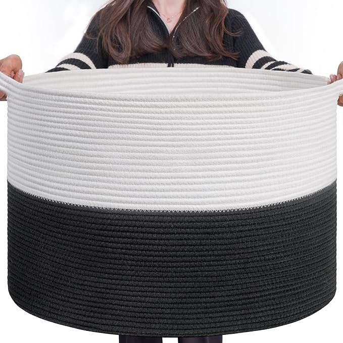 INDRESSME Large Cotton Rope Baskets by INDRESSME