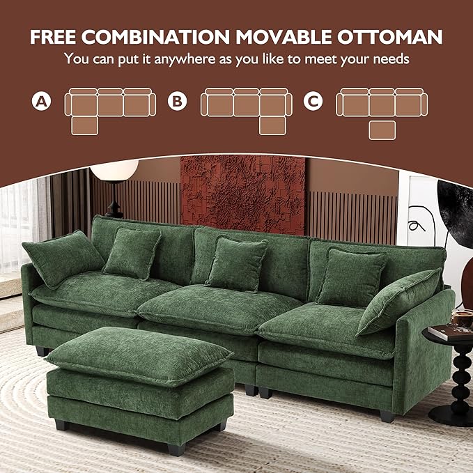 Ihanherry 111.4" L Shaped Modern Sofa Modular Sectional Cloud Couch - Image 6