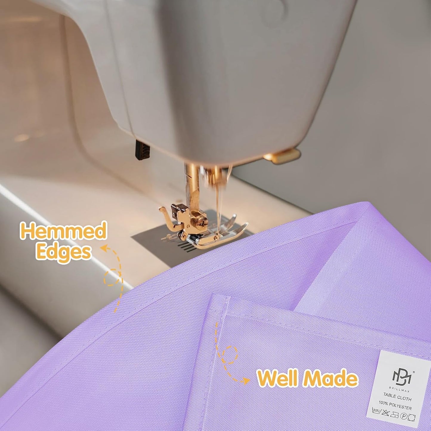 BRILLMAX 10 Pack Lavender Tablecloths for 8 Foot Rectangle Tables 60 x 126 Inch - 8ft Rectangular Bulk Linen Polyester Fabric Washable Cloth Cover for Wedding Reception Banquet Birthday Party