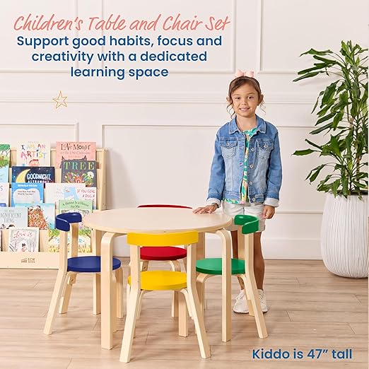 ECR4Kids Bentwood Table and Curved Back Chair Set, Kids Furniture - Image 3