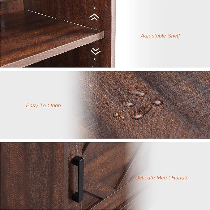 WAMPAT 32" H End Table for Living Room, Rustic Nightstand - Image 10