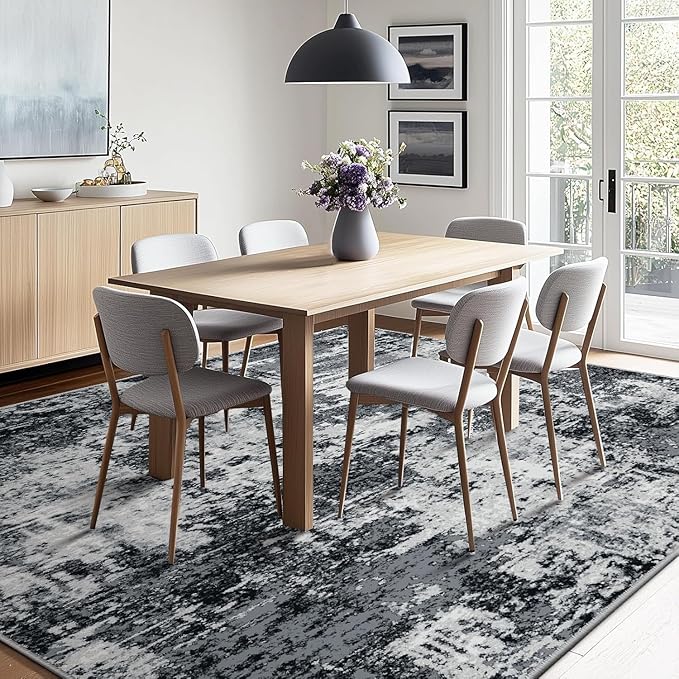 RELEANY Washable Area Rugs7'x9' Non-Slip Modern Abstract Soft - Image 3