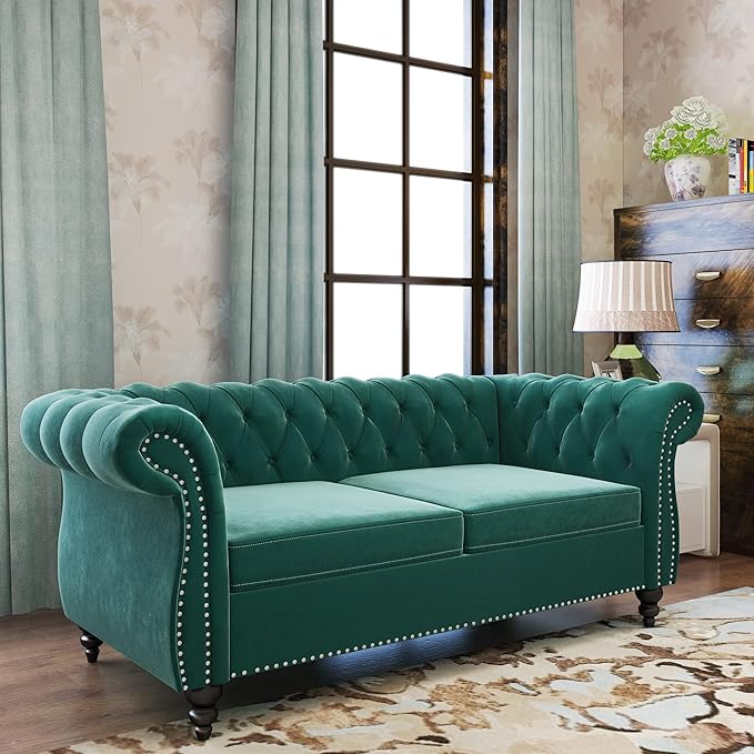 QHITTY 2 Piece Living Room Set, Sectional Chesterfield Sofa Chair Contemporary - Image 7