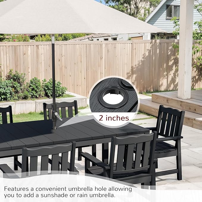 Stoog 7 Pieces Patio Dining Sets, All-Weather HIPS & Aluminum Outdoor Dining - Image 8