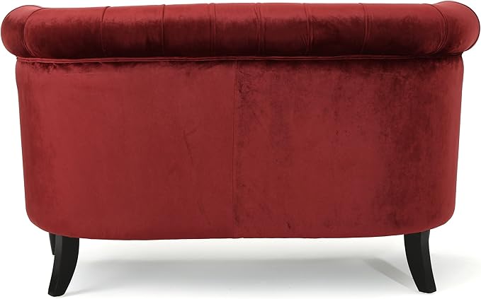 GDFStudio Melaina Tufted Chesterfield Velvet Loveseat - Image 8