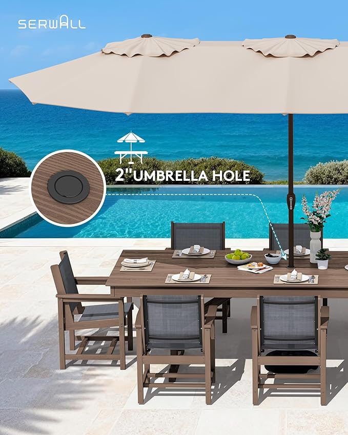 SERWALL 9 Piece Outdoor Dining Set - Image 6
