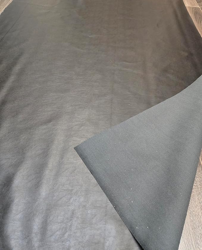 NAT Leathers | Black Soft Faux Vegan Leather PU | 4 Yard Cut by The Yard | - Image 7