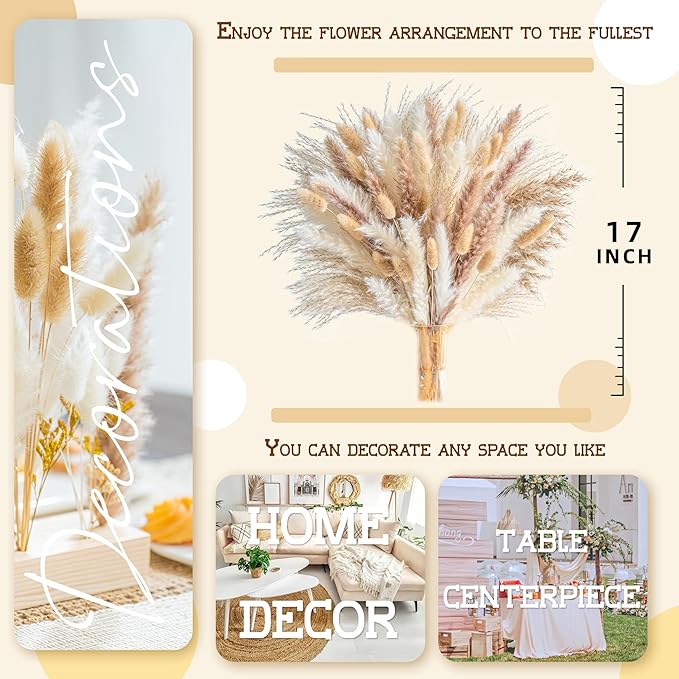 Natural Pampas Grass Mix Bouquet | Dried Pampas Bouquet - Image 4