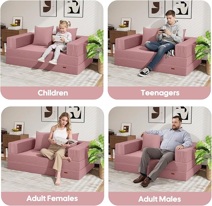COMAX Futon Sofa Bed, 4‑in‑1 Convertible Sofa Bed, Folding Boneless Couches - Image 8