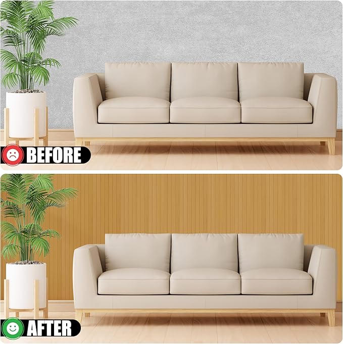 2 Pack Bamboo Wall Panel for Interior Wall Decor, Renewable Pole Wrap - Image 4