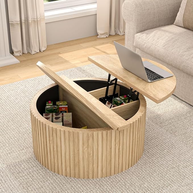 Fsbecl Fluted Lift Top Coffee Table - Image 3