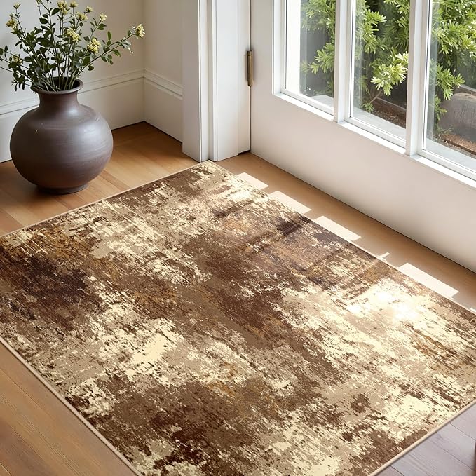 RELEANY Washable Area Rugs 3'x5' Non-Slip Modern Abstract Soft - Image 3