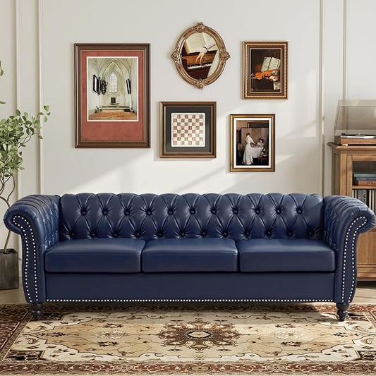 LEVNARY Chesterfield Sofa, 3 Seater Tufted Couch by LEVNARY