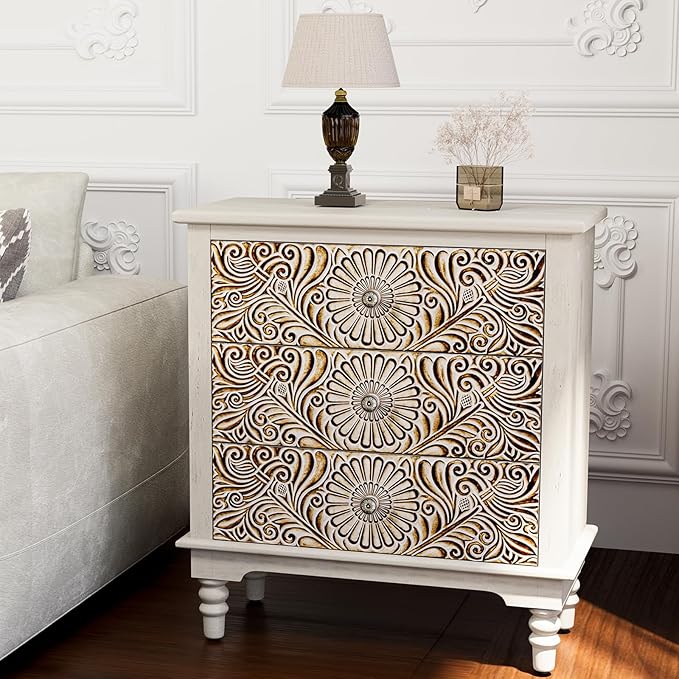 HOMPUS Farmhouse 3-Drawer Dresser - Image 4