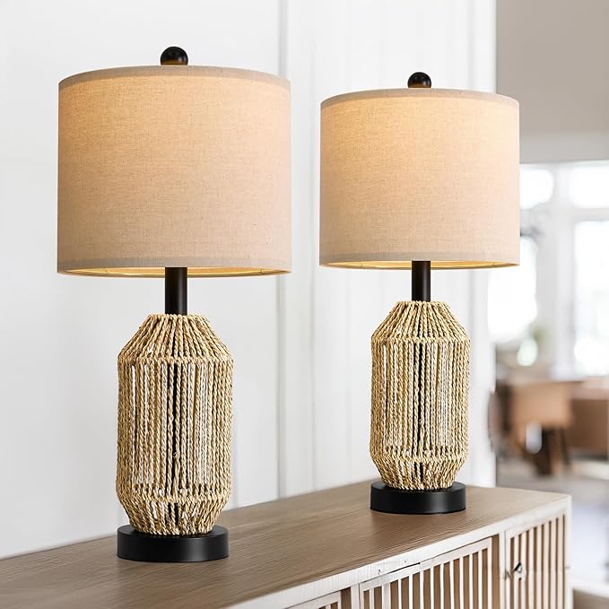 OYEARS 21" Boho Table Lamps Set of 2 - Image 9