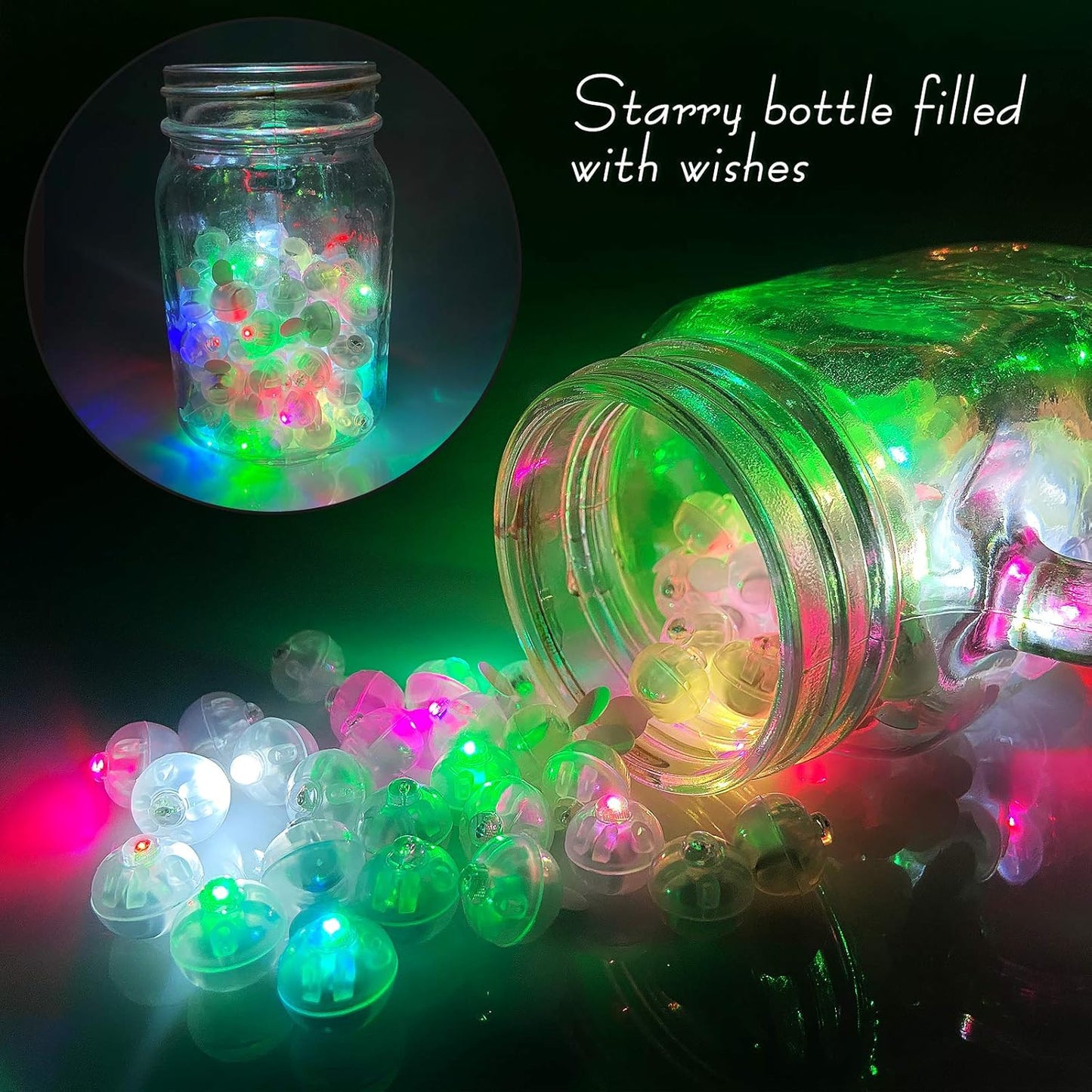 Aogist 100Pcs 10-Colors Balloon Lights with Hook,Long Standby Time,Waterproof Mini Light for Birthday Party Wedding Christmas Halloween Easter Decorative (Steady)