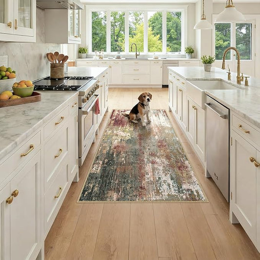 RELEANY Washable Area Rugs 3x6 Non-Slip Modern Abstract Soft by RELEANY