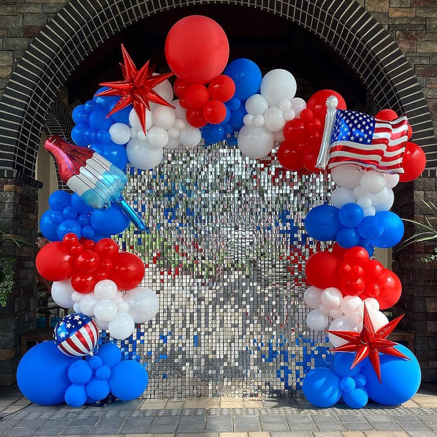 Blue Red White Balloons, 12 Inch Dark Blue Matt Red and Ivory Latex Helium Balloon for Baseball Cartoon Birthdays Labor Patriotic Theme 4th of July Decorations Independence Day Party Decorations