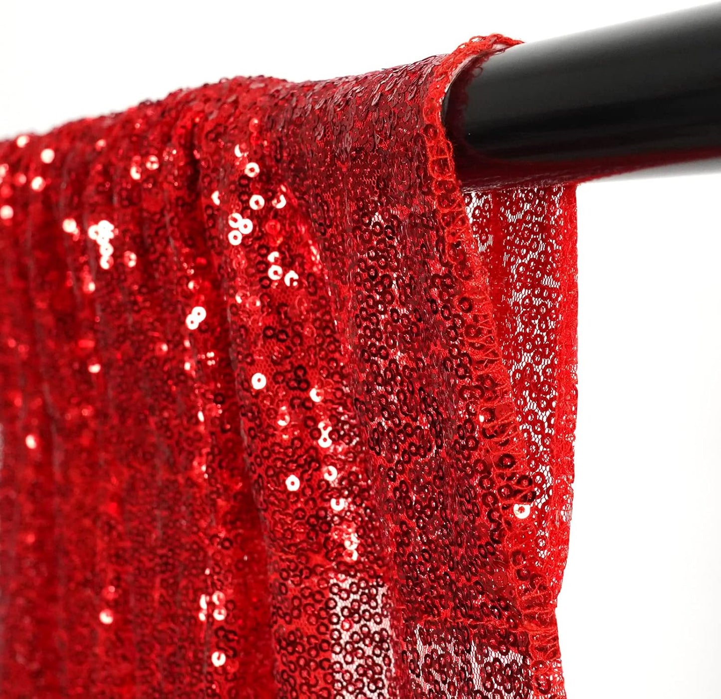 Poise3EHome Red Sequin Backdrop, 10Ft x 10Ft Glitter Photography Background Curtains for Party Wedding Birthday Christmas Valentines Day Decoration