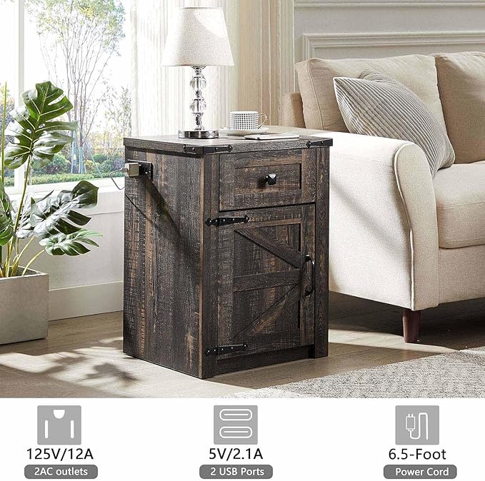 SOOWERY Nightstands Set of 2, Nightstand - Image 6