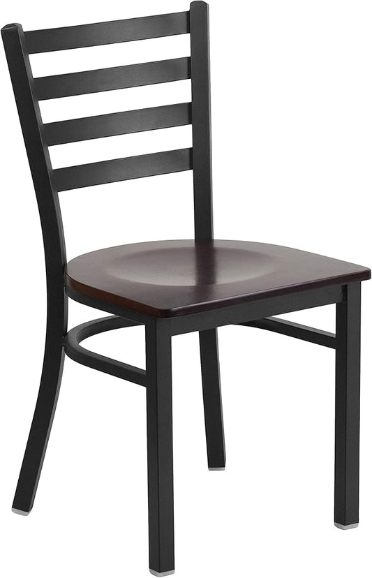Flash Furniture HERCULES Series Black Ladder Back Metal Restaurant Chair by FlashFurniture