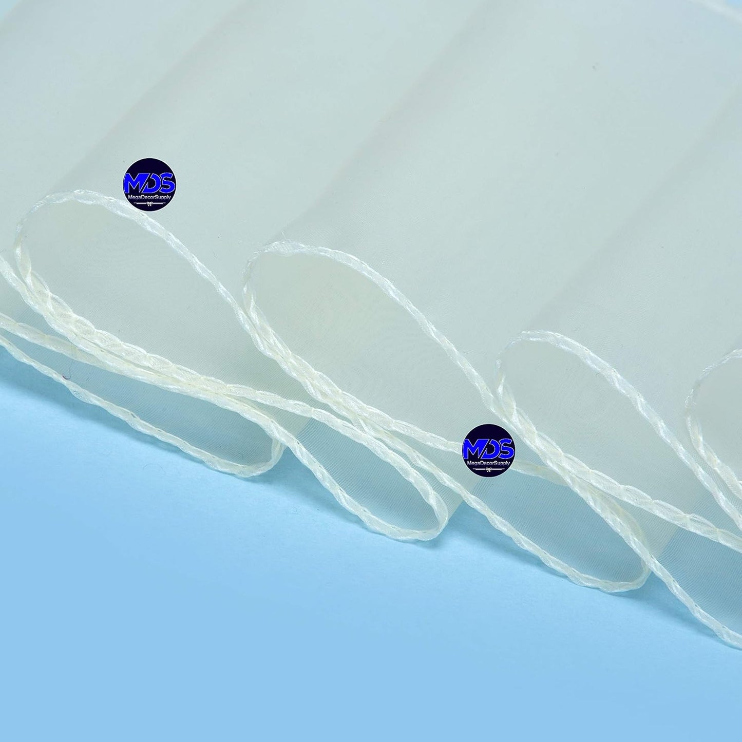 MDS Pack of 300 PCS Organza Chair Sashes Wider Dining Chair Bows Ribbon Tie Back for Wedding Party Birthday Bridal Shower Reception Event Banquet Home Chair Cover Decoration - Ivory