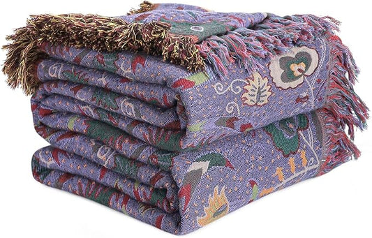 LUTBM Boho Throw Blanket for Bed 100% Cotton Soft Lightweight Quilt Home Decor by LUTBMFindYourFreeSpiritatHome