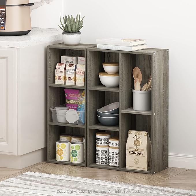 Furinno Luder 5-Cube No Tool Assembly Open Shelf, French Oak - Image 2