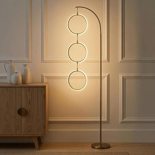 Brightech Nova 74 in. Antique Brass Industrial 3-Light LED Energy Efficient by Brightech