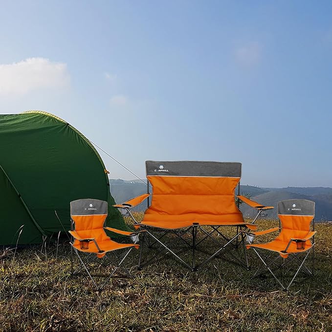 Camping Chair Set of 3, Outdoor Folding Camping Chairs - Image 2