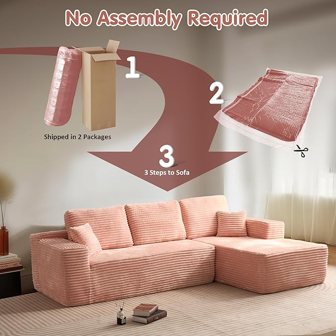 ovios 104" Cloud Boneless Couch - Image 4