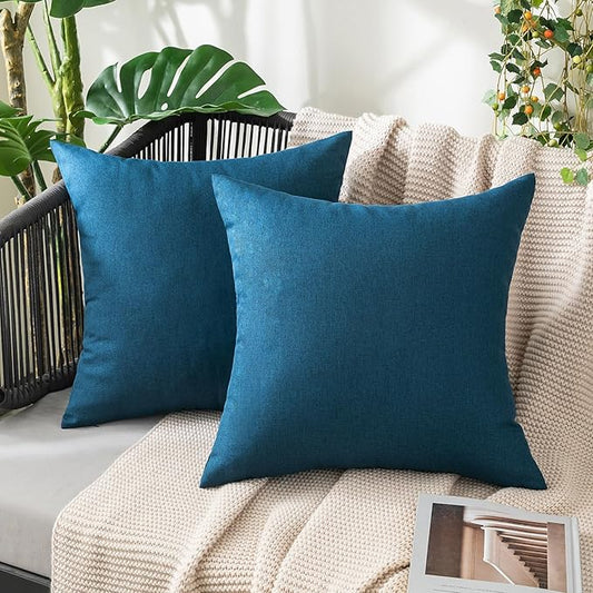 MIULEE Pack of 2 Decorative Outdoor Solid Waterproof Throw Pillow Covers Faux by MIULEE