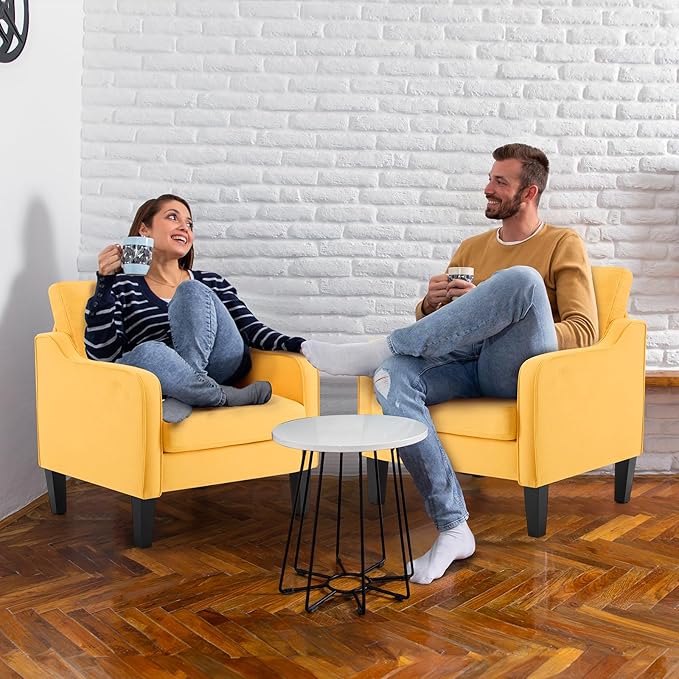 VINGLI Accent Chair for Living Room Chairs Yellow Reading Chair for Bedroom - Image 9