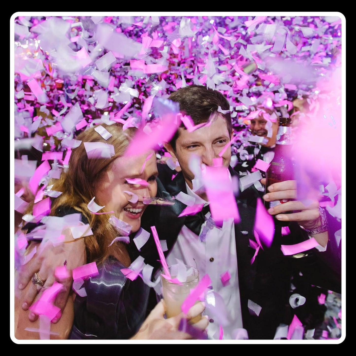 Ultimate Confetti, Pink Biodegradable Confetti - Rectangular Fluttering Tissue Paper Confetti for Cannon and Launcher use – Best for Gender Reveal, Parties, Concerts and Weddings - 20 lb, 320 oz