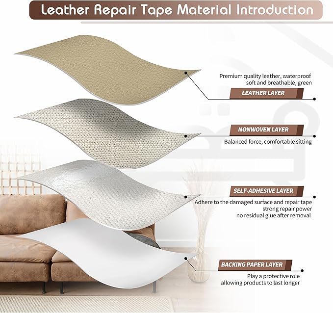 KING MOUNTAIN Leather Repair Patch, 2 Packs 9 x 11 Inches self Adhesive Leather - Image 3