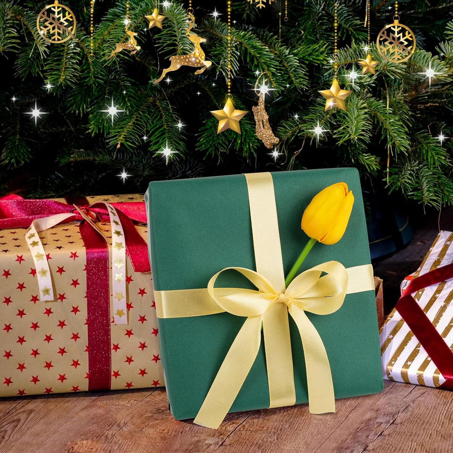 Vanhench 36" x 2400" (200') Green Wrapping Paper Roll, Kraft Paper Roll for Fathers Day/Birthday Gifts, Bouquet Flower Crafts Paper, Moving Supplies, Solid Color Bulletin Board Paper