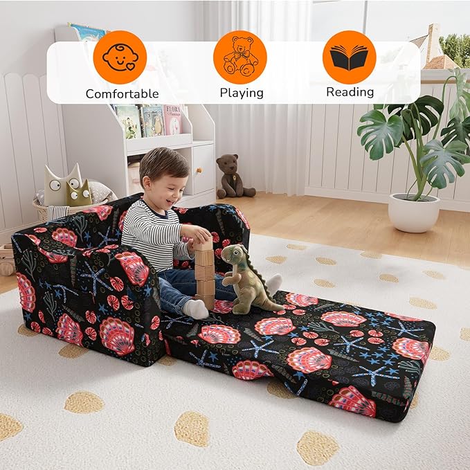MeMoreCool Folding Kids Couch – 2-in-1 Toddler Sofa Bed, Lounge Chair - Image 4