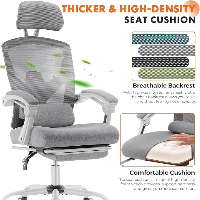 Sweetcrispy Office Computer Desk Chair Set of 2, Ergonomic High-Back Mesh - Image 4