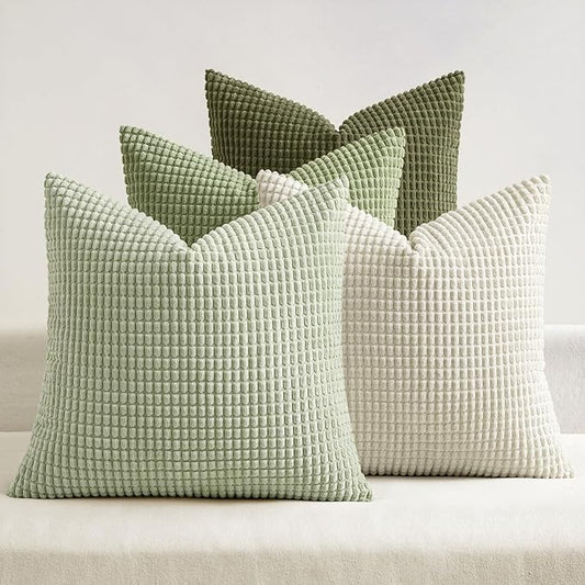 MIULEE Modern Farmhouse Decorative Spring Pillow Covers 18x18 Inch Set of 4 by MIULEE