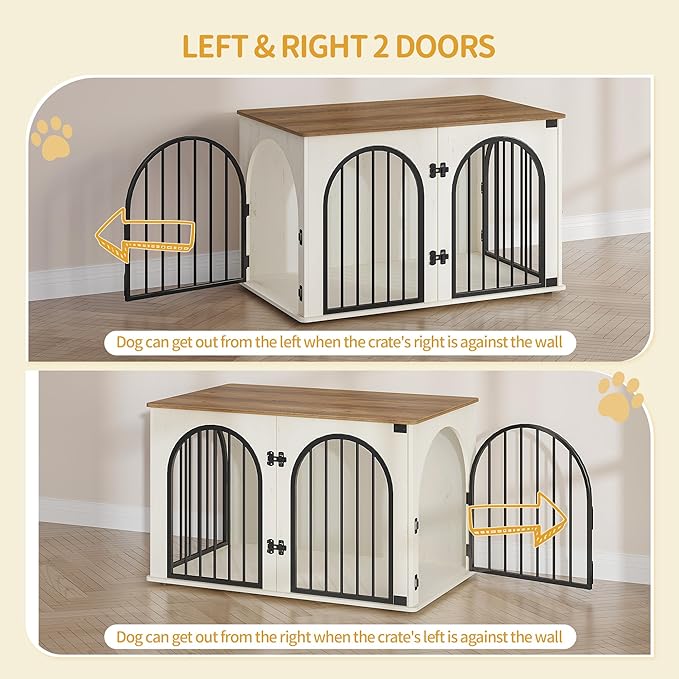 39.4" Wooden Dog Crate Furniture, Indoor Dog Kennel Dogs Cage - Image 5