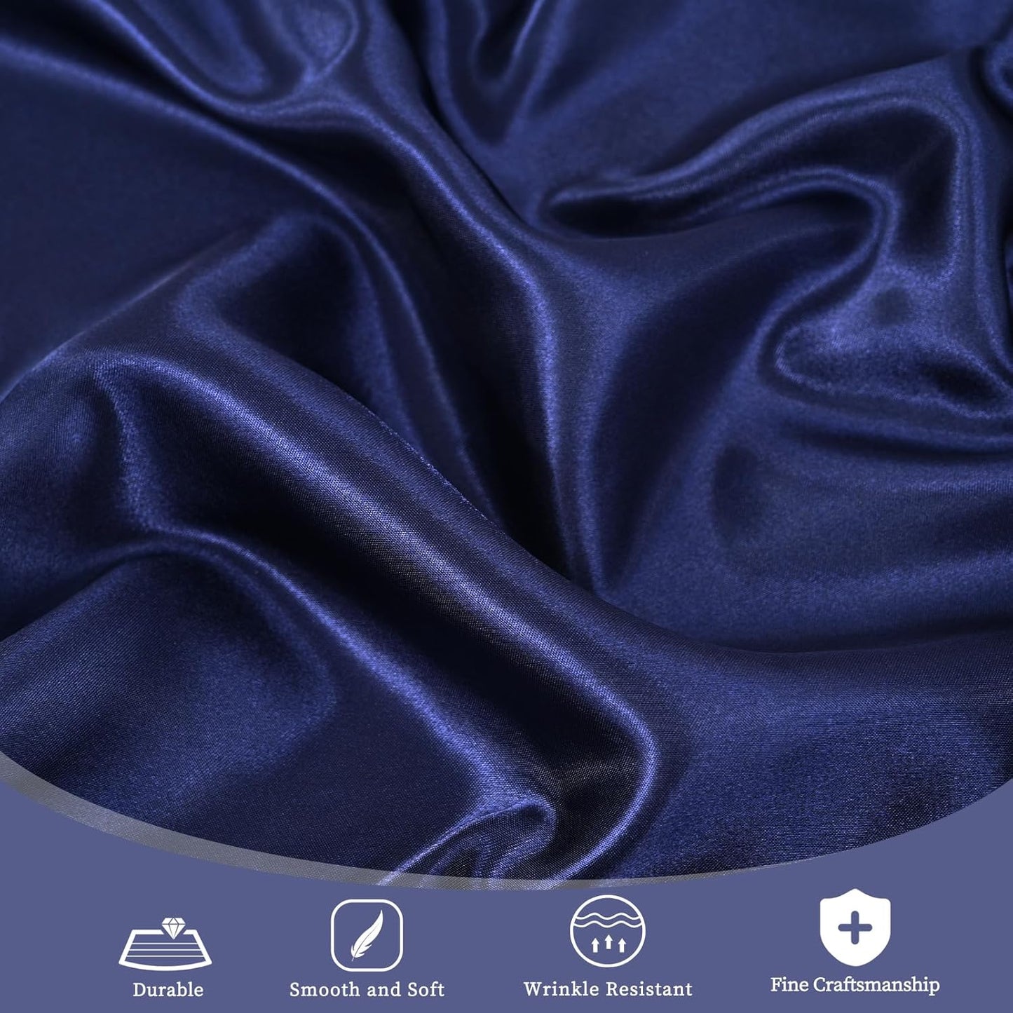 fani 12 Pack 120 Inch Navy Blue Satin Tablecloth - Premium Bright Silky Round Tablecloth Overlay Smooth Fabric Table Cover, Table Decoration for Wedding Party Banquet Events Restaurant Kitchen Dining