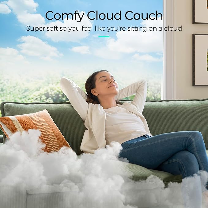 LINSY HOME 157" Modular U-Shaped Sectional Sofa, 4-Seat Corduroy Modern Cloud - Image 4