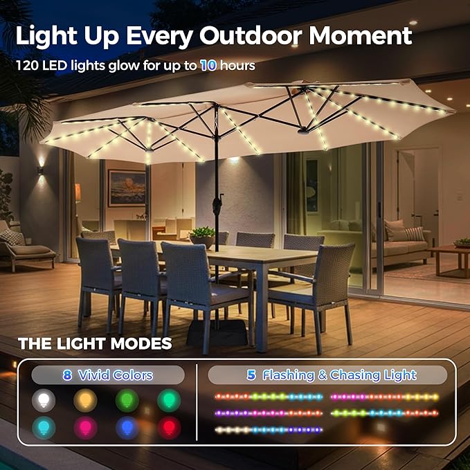 SUPERJARE 13ft Outdoor Patio Umbrella - Image 2